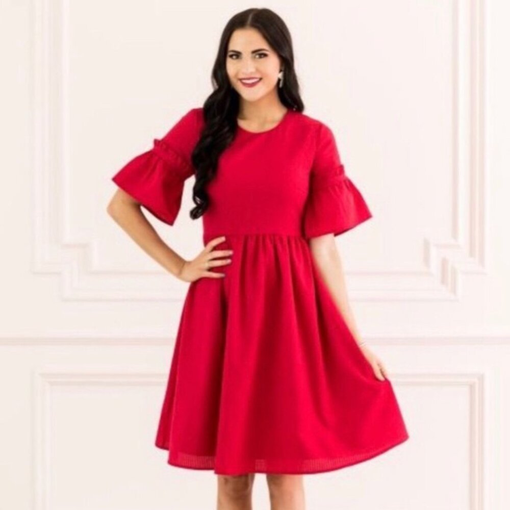 Rachel Parcell Red Liberty Dress XS